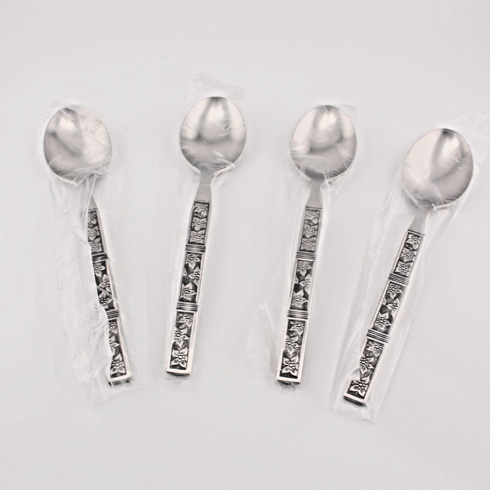 Present DALMATA Set of 4 Stainless Korea NEW Replacement Flatware Teaspoons